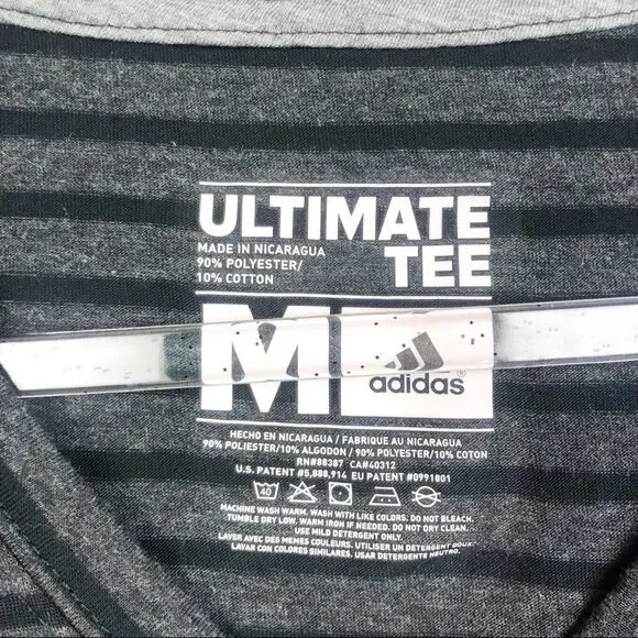 ADIDAS | Climalite Striped V-Neck Short Sleeve Tee - Picture 3 of 7